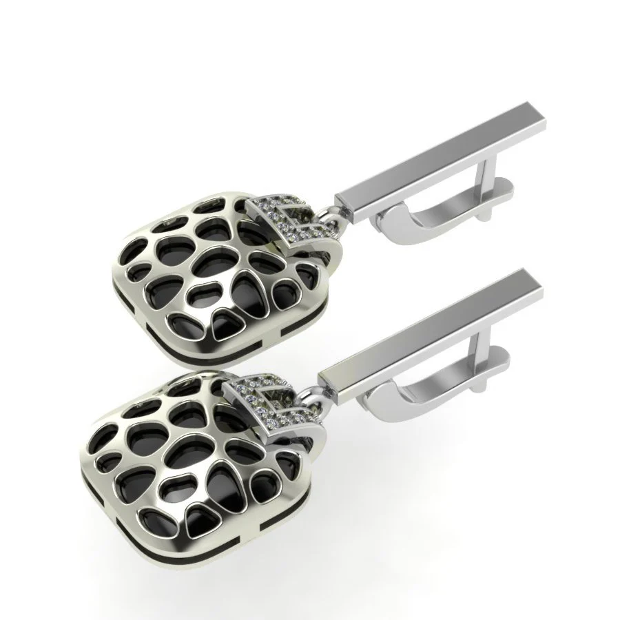 Drop Earring in 14K/585 White Gold with Irix and Cubic Zirconia - Image 3