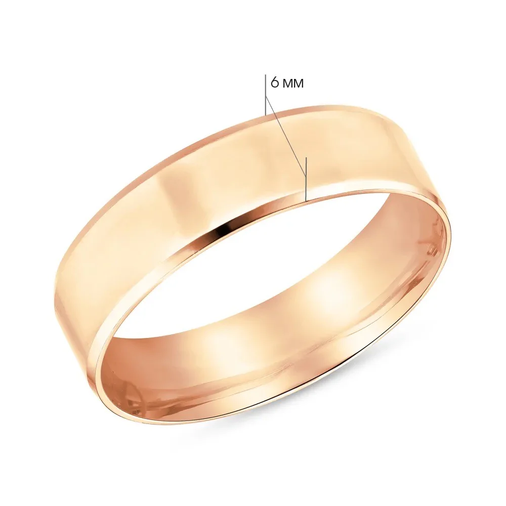 6 mm Modern Wedding Band/Ring in 14K/585 Rose Gold - Image 5