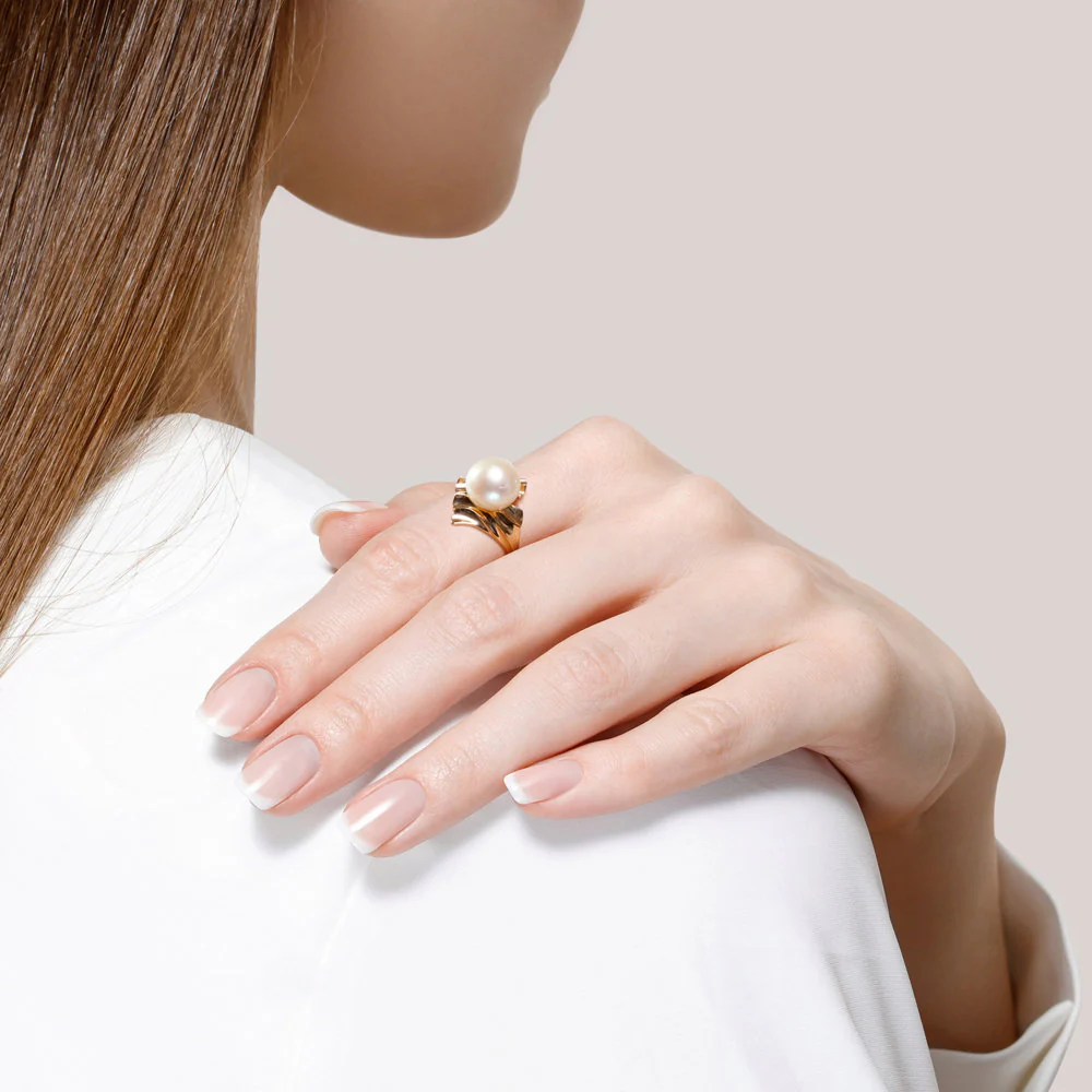 Ring in 14K/585 Yellow Gold with Pearl - Image 4