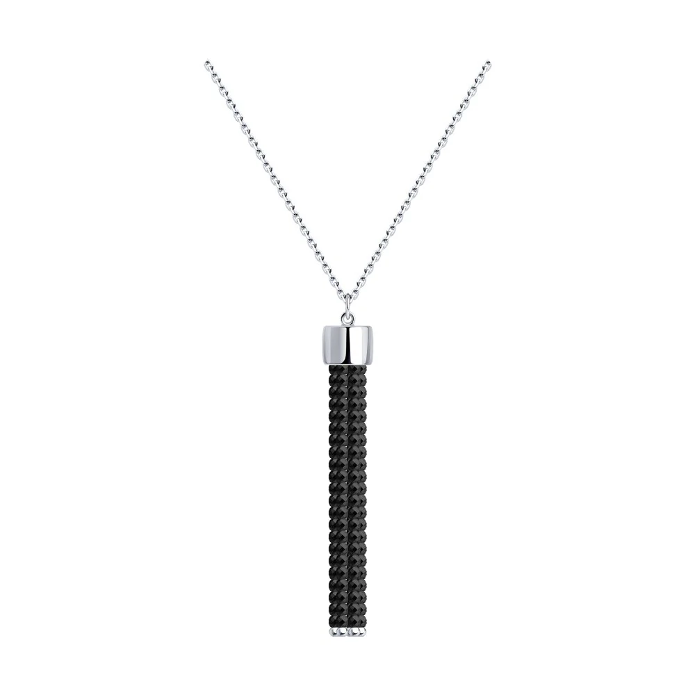 925 Sterling Silver Necklace with Black Spinel