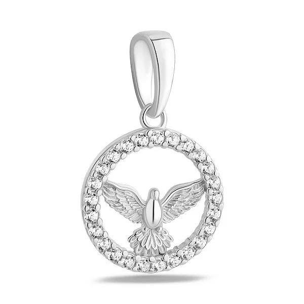 925 Sterling Silver Bird Pendant with Cubic Zirconia - Image 3