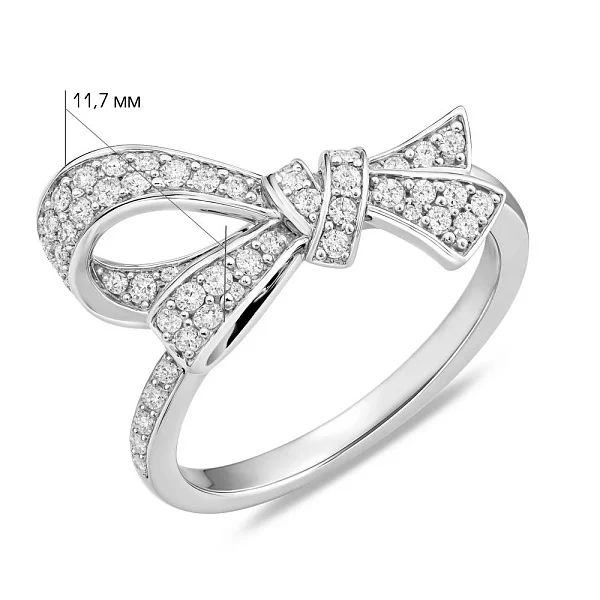 925 Sterling Silver Bow Ring with Cubic Zirconia - Image 3