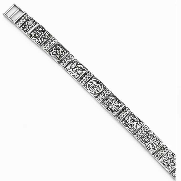 925 Sterling Silver Bracelet with Runes - Image 2