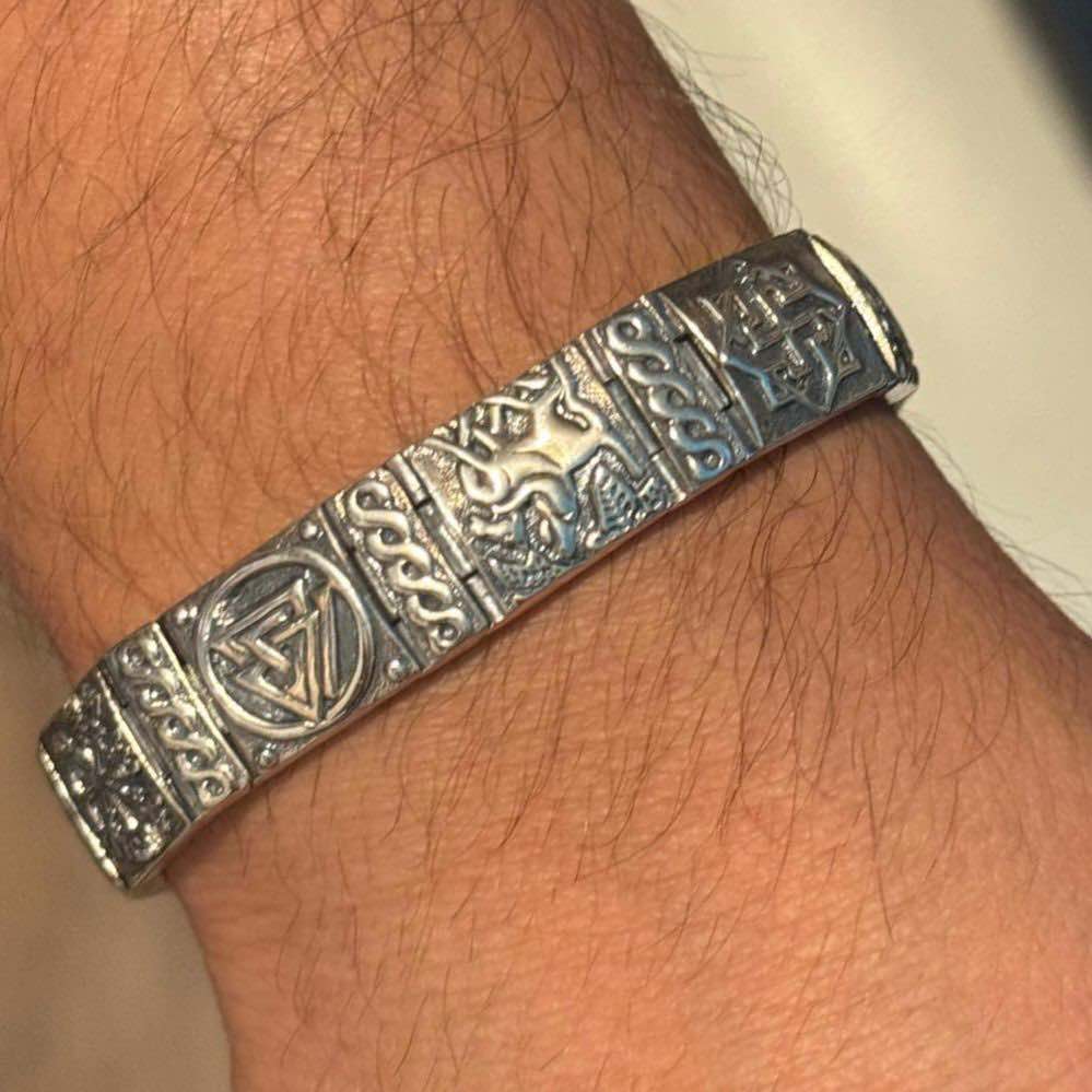 925 Sterling Silver Bracelet with Runes - Image 3