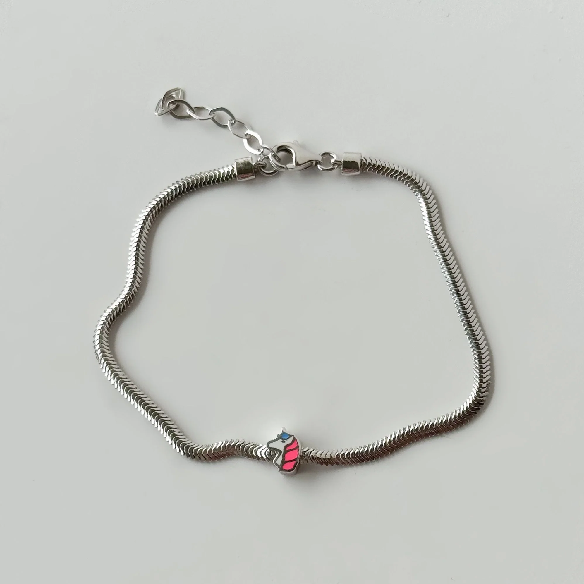 925 Sterling Silver Bracelet Unicorn with Enamel