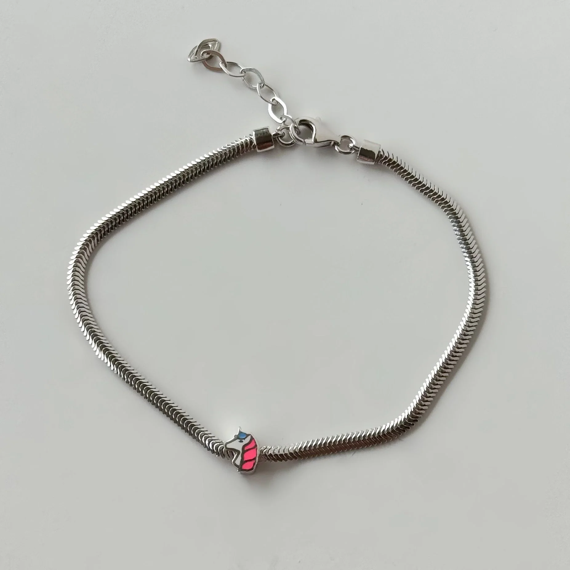 925 Sterling Silver Bracelet Unicorn with Enamel - Image 2