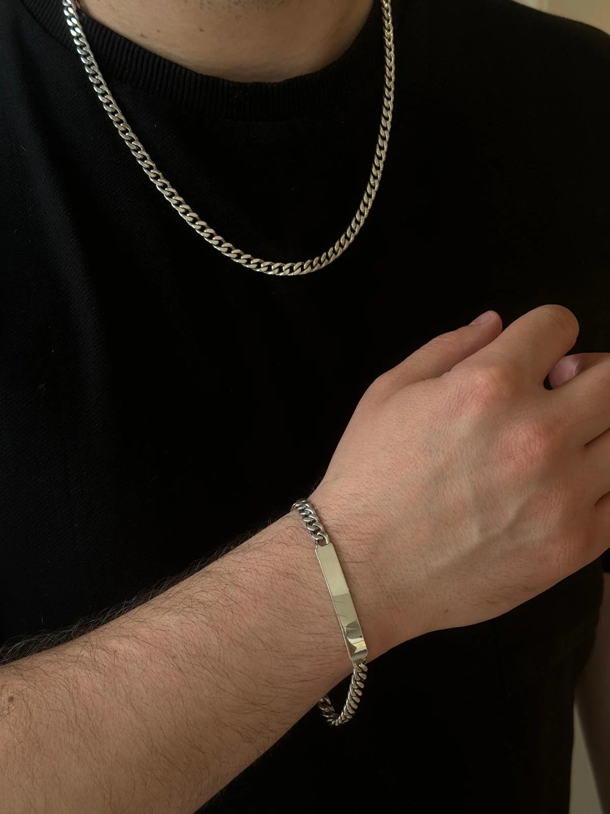 925 Sterling Silver Bracelet with Plate for Engraving - Image 2