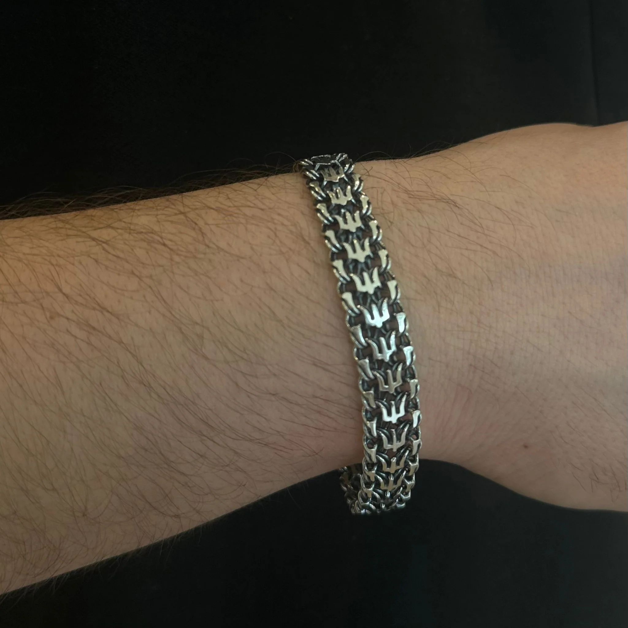 925 Sterling Silver Bracelet with Tryzubs - Image 2
