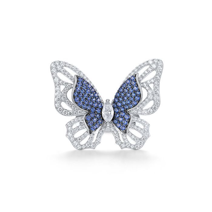 925 Sterling Silver Butterfly Ring with Cubic Zirconia - Image 2