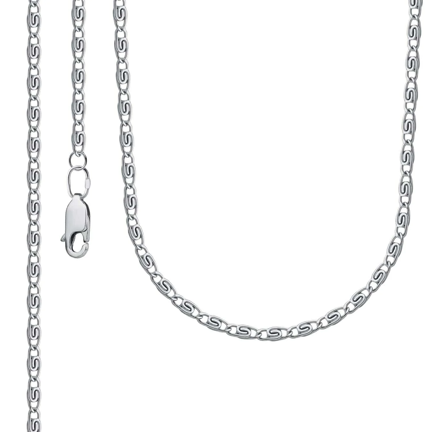 925 Sterling Silver Chain Plated with Rhodium - Image 3