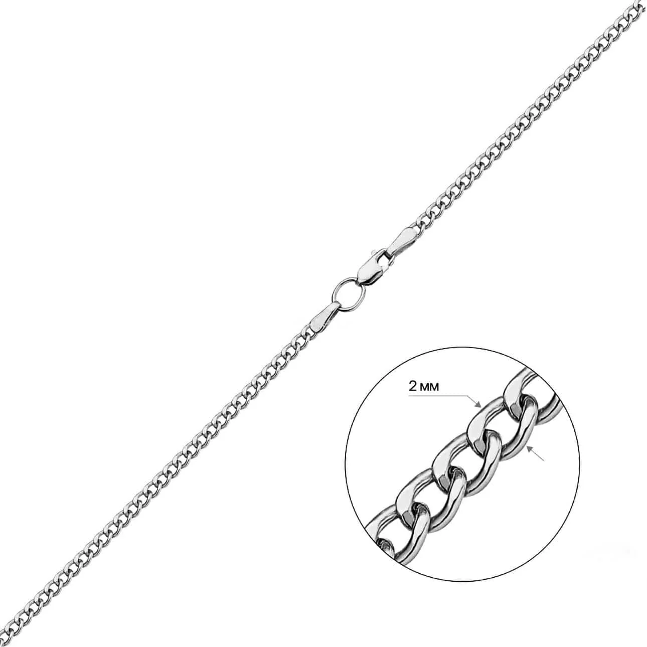 925 Sterling Silver Chain Plated with Rhodium - Image 2