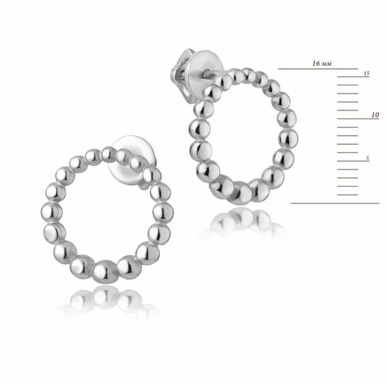 925 Sterling Silver Circle Stud Earrings - Image 2