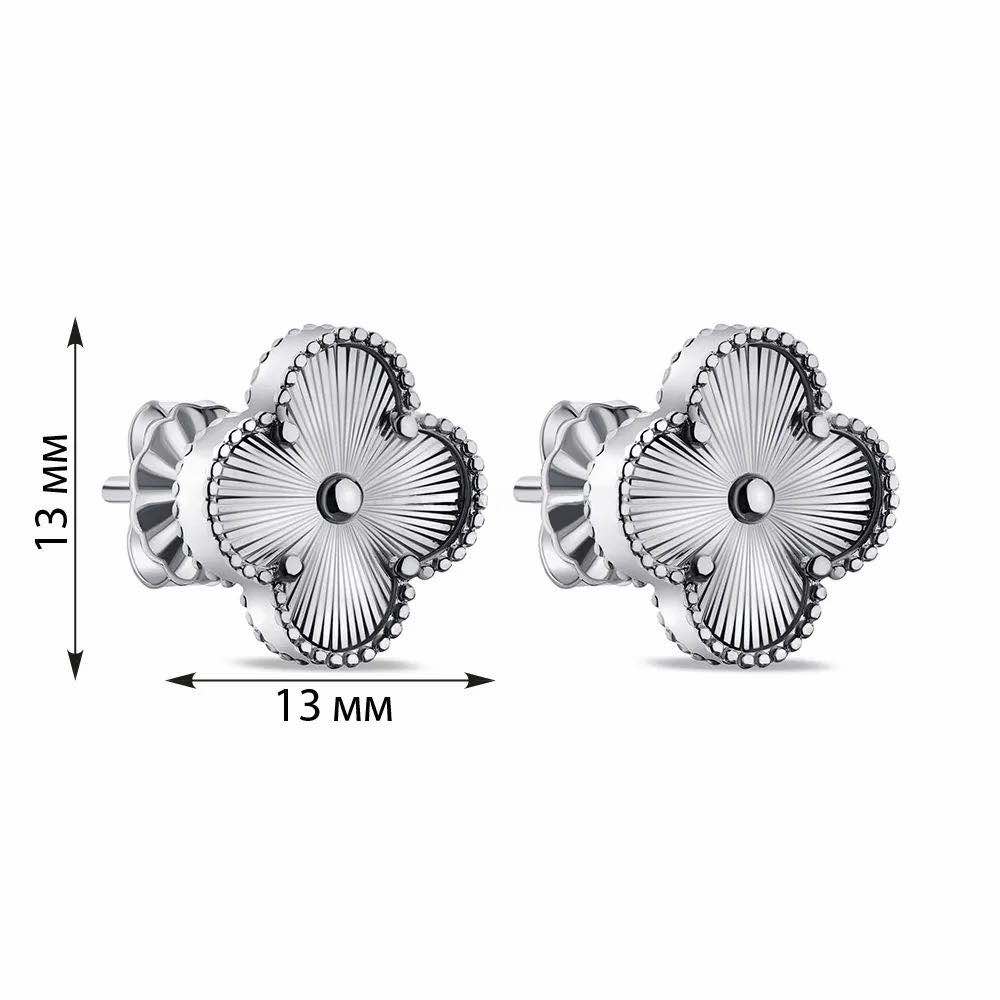 925 Sterling Silver Stud Clover Earrings - Image 2