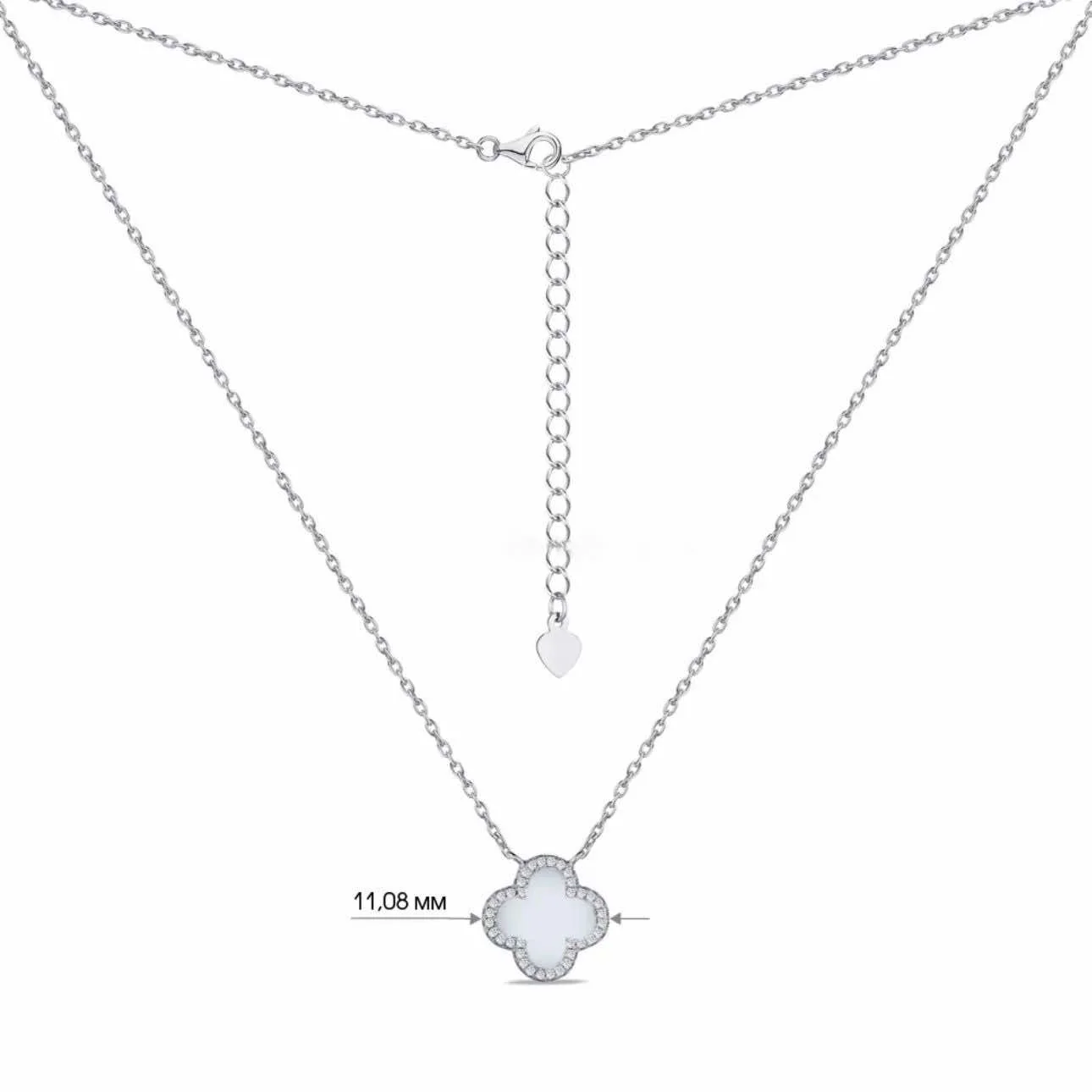 925 Sterling Silver Clover Necklace with Mother of Pearl - Image 2