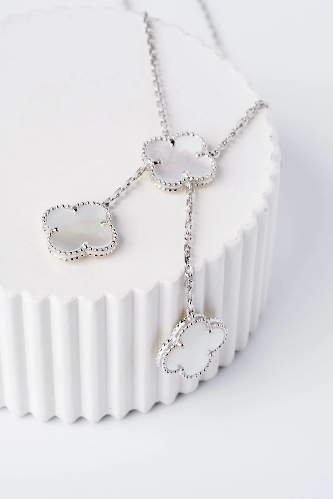 925 Sterling Silver Clover Necklace with Mother of Pearl - Image 6