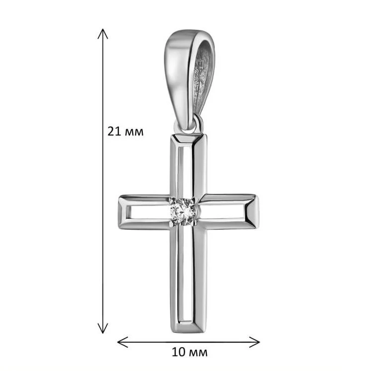 925 Sterling Silver Cross with Cubic Zirconia - Image 2