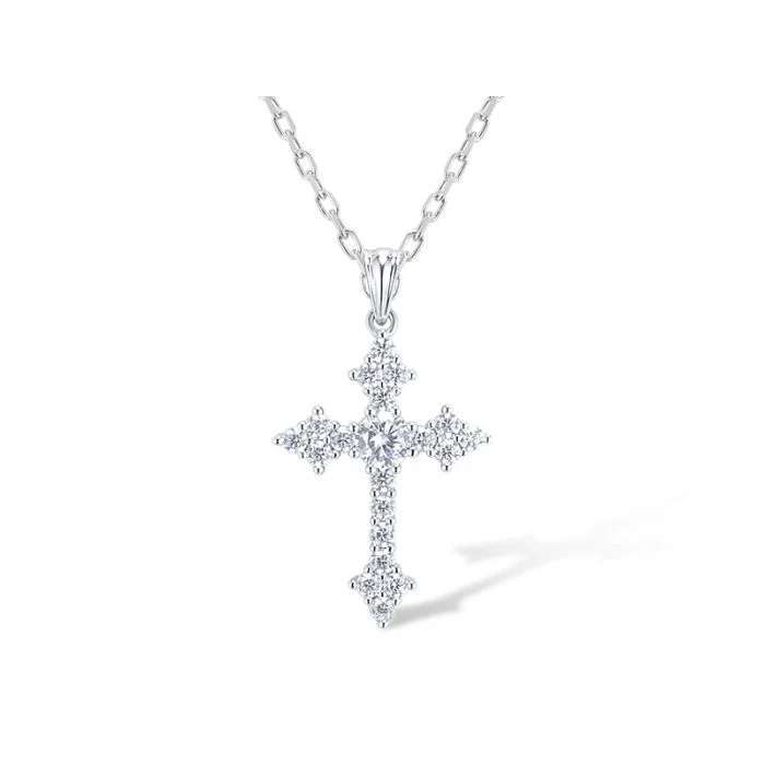 925 Sterling Silver Cross with Cubic Zirconia - Image 3