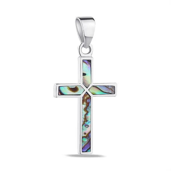 925 Sterling Silver Cross with Mother of Pearl