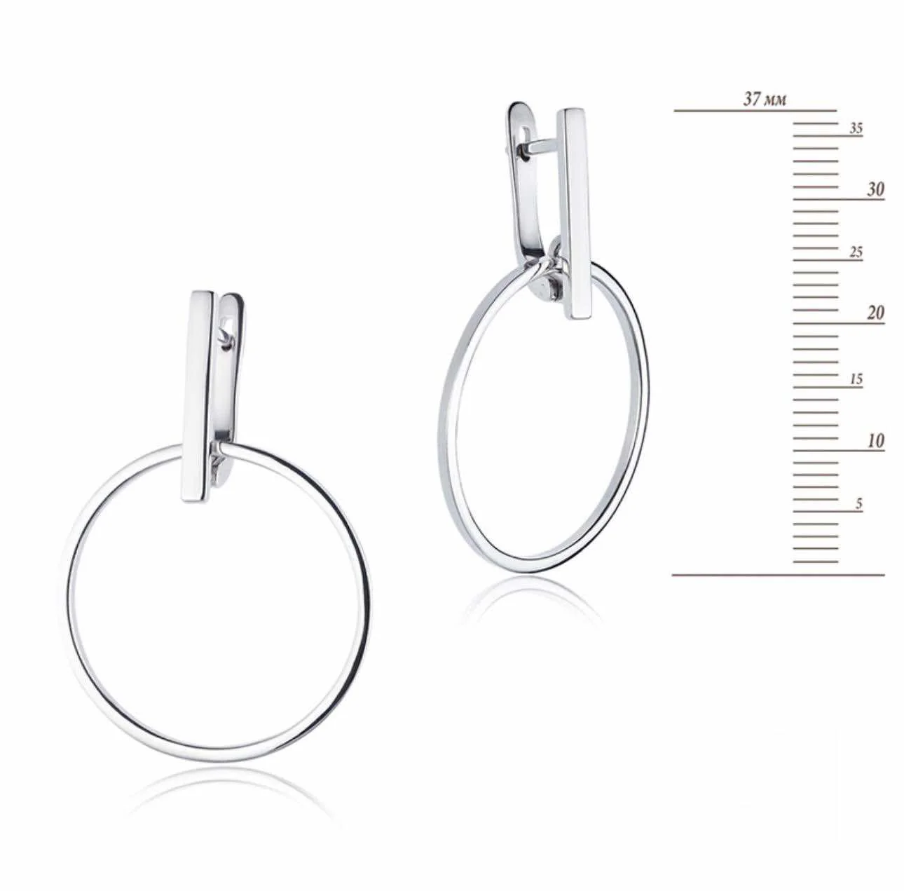 925 Sterling Silver Drop Circles Earrings - Image 2