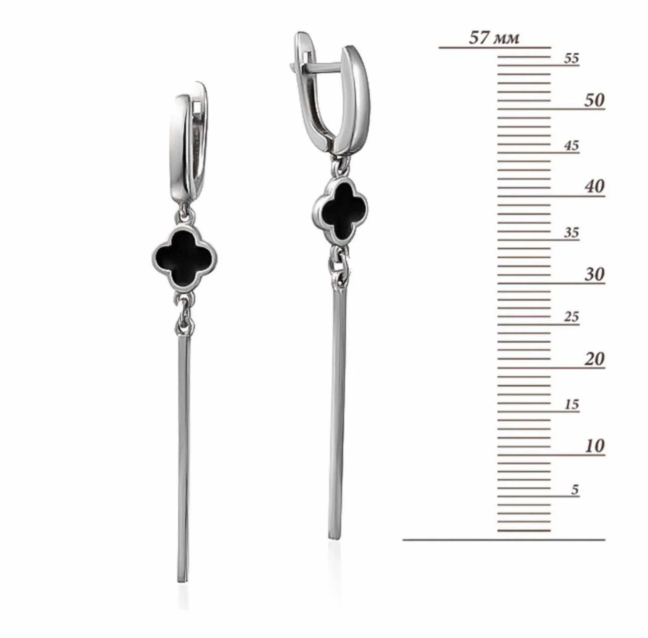 925 Sterling Silver Drop Clover Earrings with Enamel - Image 2