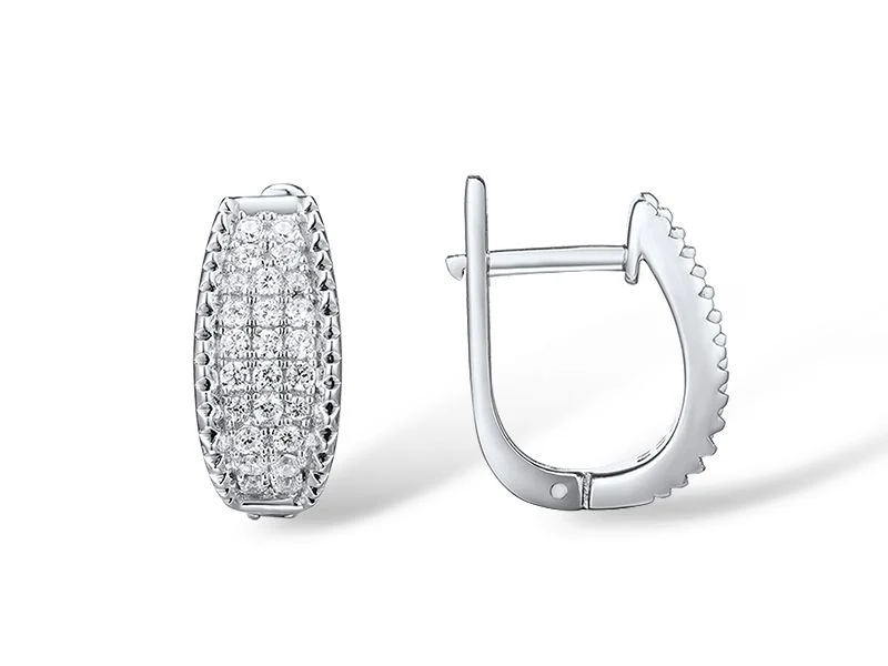 925 Sterling Silver Earrings with White Cubic Zirconia