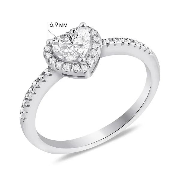 925 Sterling Silver Heart Ring with Cubic Zirconia - Image 2