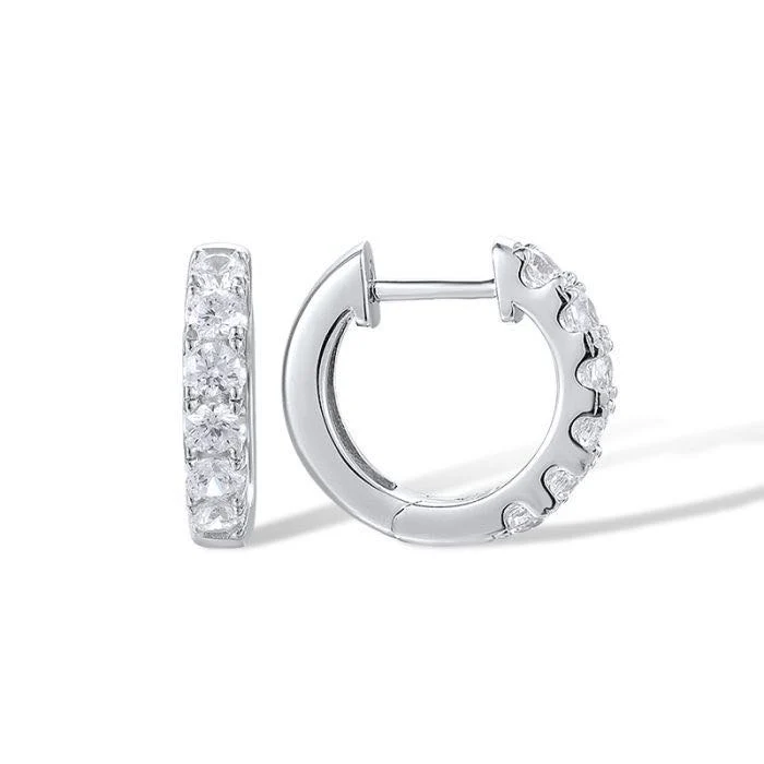 925 Sterling Silver Hoop Earrings with Cubic Zirconia - Image 2