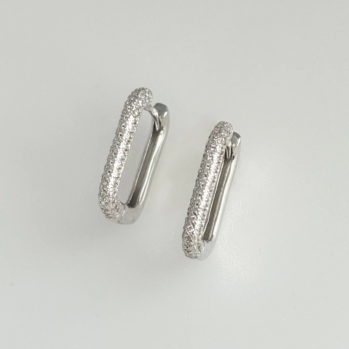 925 Sterling Silver Hoop Earrings with Cubic Zirconia - Image 2
