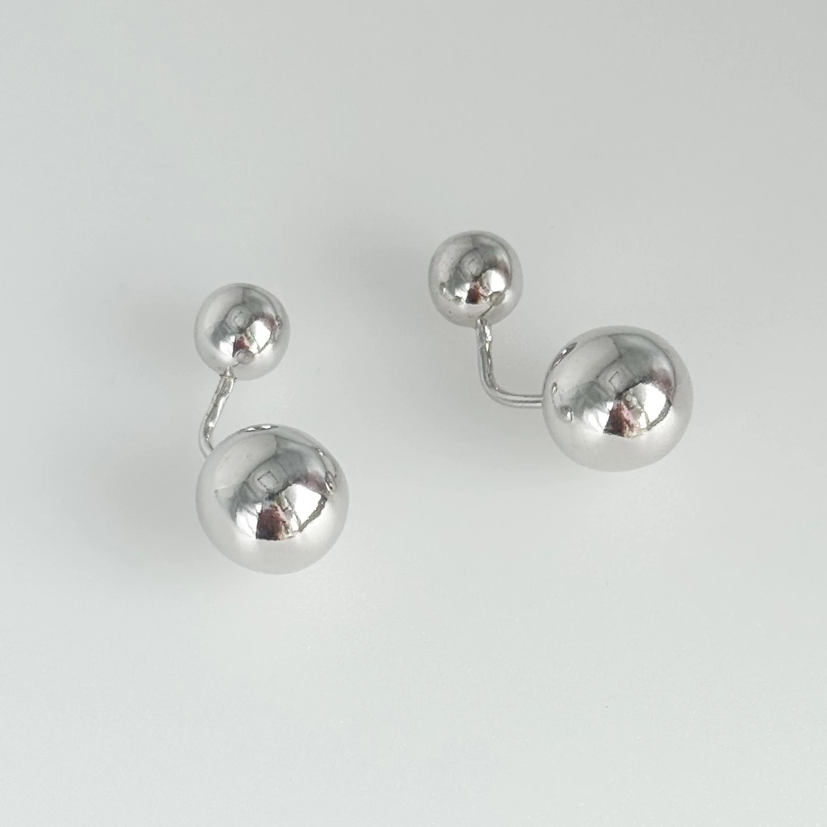 925 Sterling Silver Jackett Earrings "Ball" - Image 2