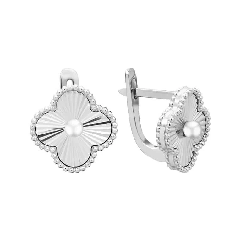 925 Sterling Silver Lever Back Earrings "Clover"