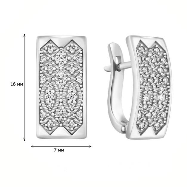 925 Sterling Silver Lever Back Earrings with Cubic Zirconia - Image 2