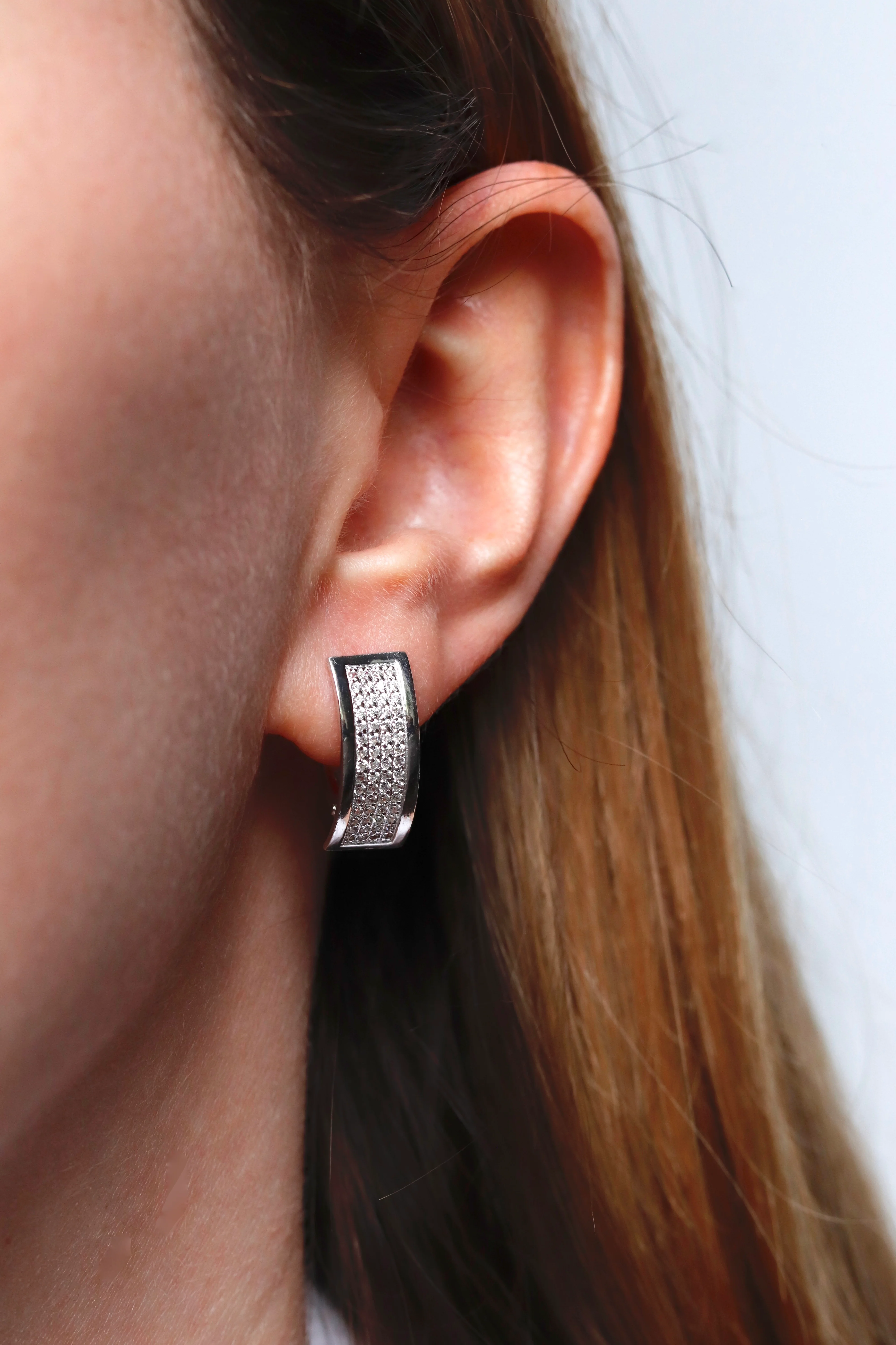 925 Sterling Silver Lever Back Earrings with Cubic Zirconia - Image 2