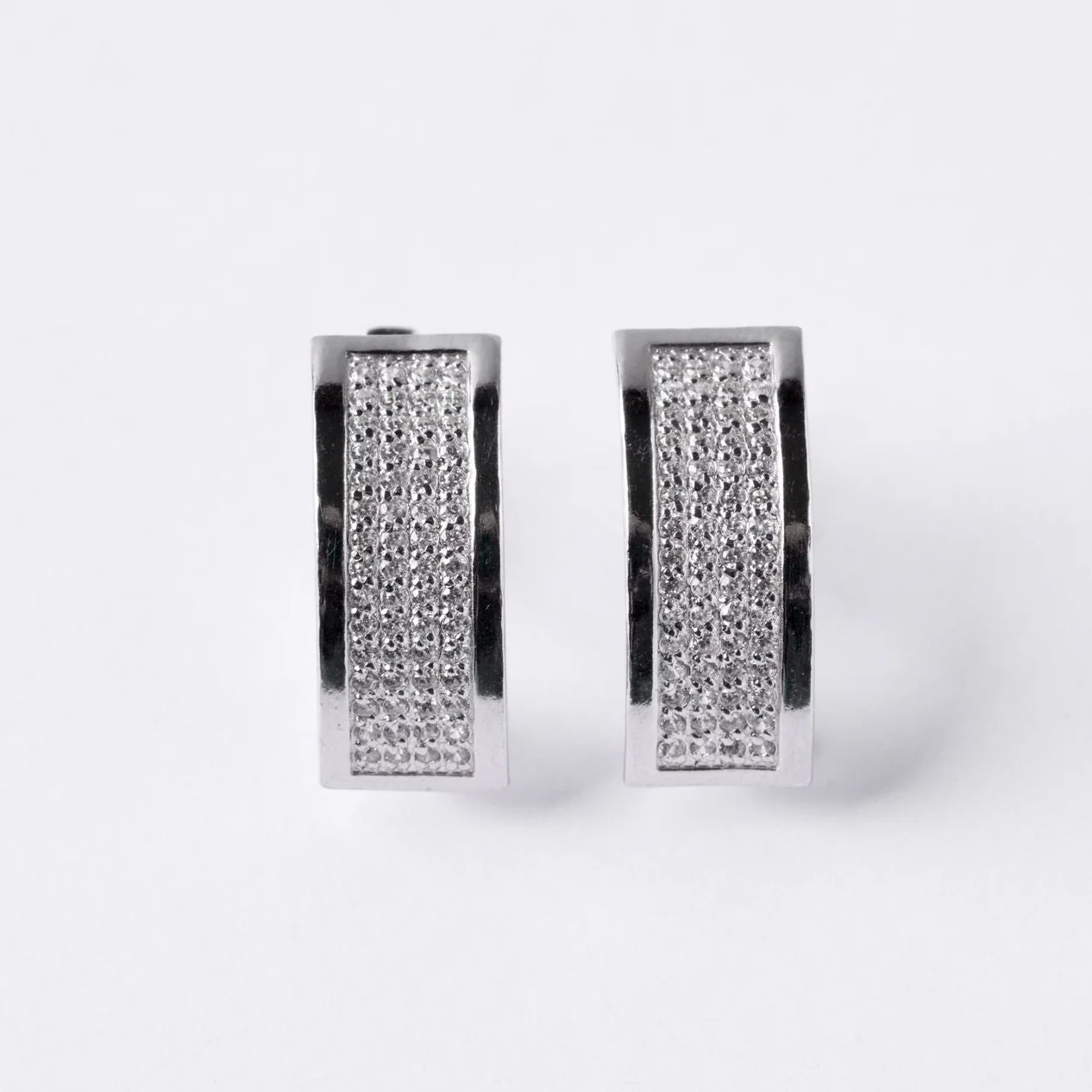 925 Sterling Silver Lever Back Earrings with Cubic Zirconia - Image 4