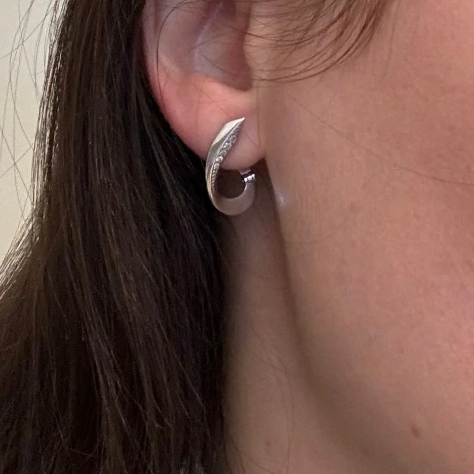 925 Sterling Silver Lever Back Earrings with Cubic Zirconia - Image 2