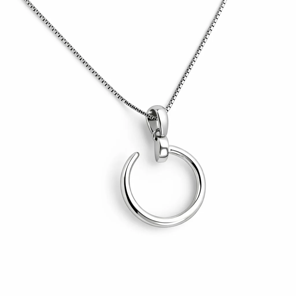 925 Sterling Silver Nail Necklace - Image 2