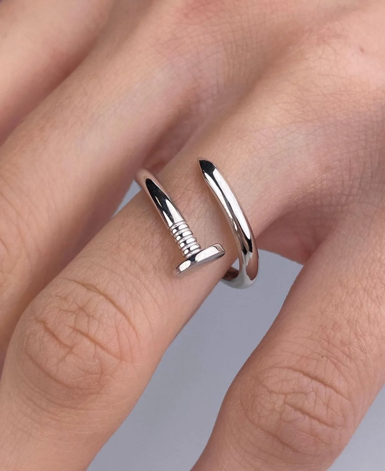 925 Sterling Silver Nail Ring - Image 3