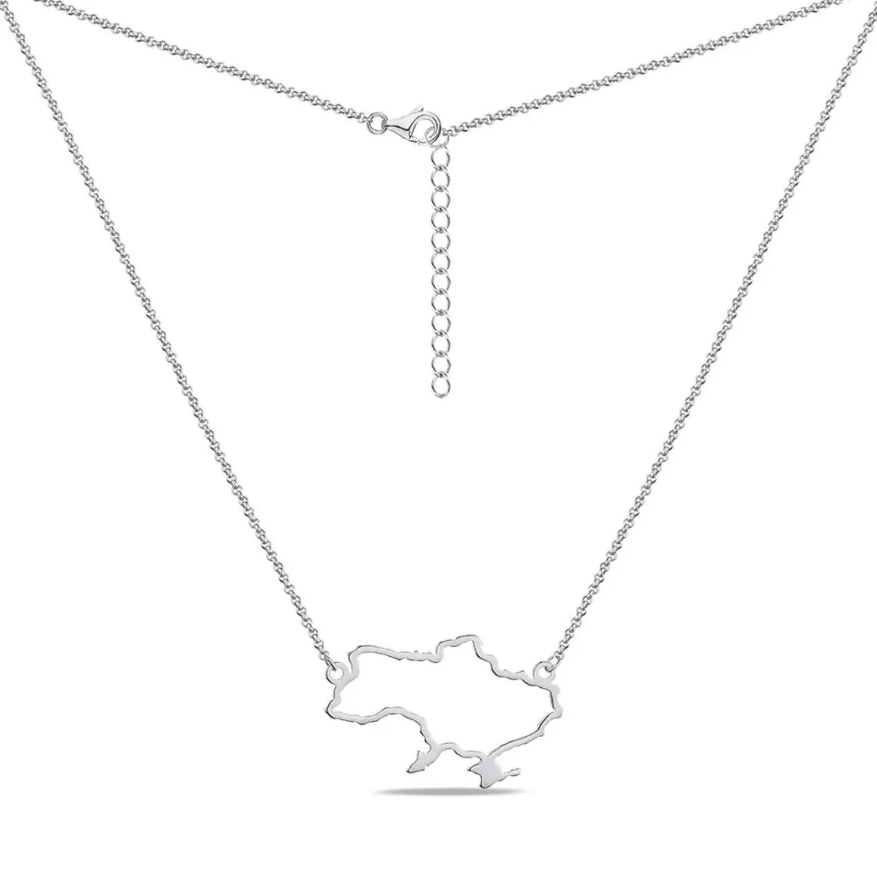 925 Sterling Silver Necklace Map of Ukraine - Image 2