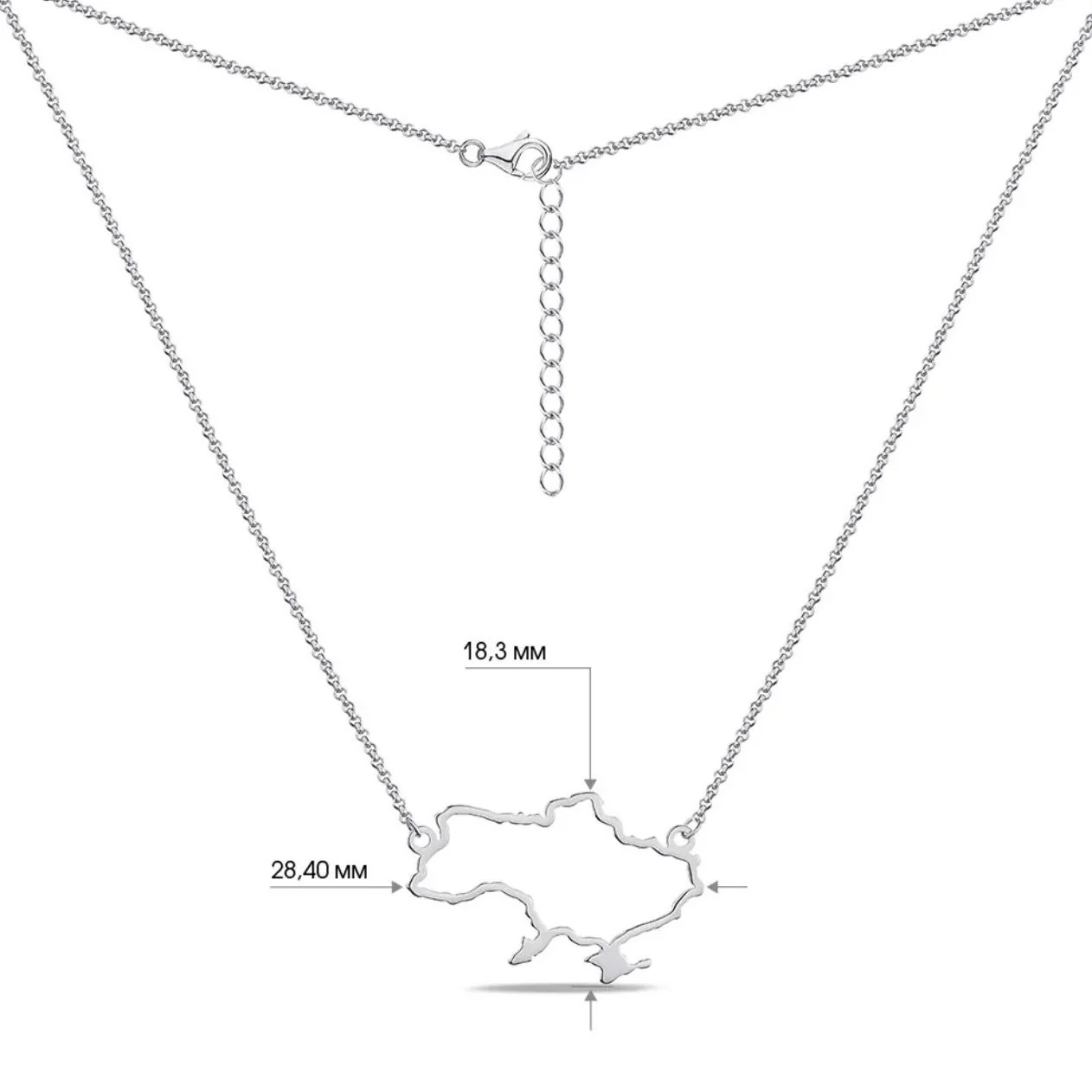 925 Sterling Silver Necklace Map of Ukraine - Image 3