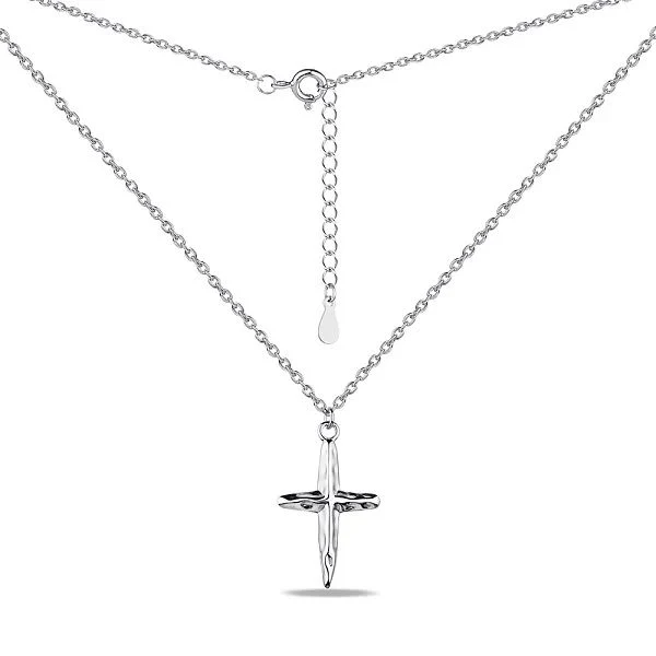 925 Sterling Silver Necklace with Cross - Image 2