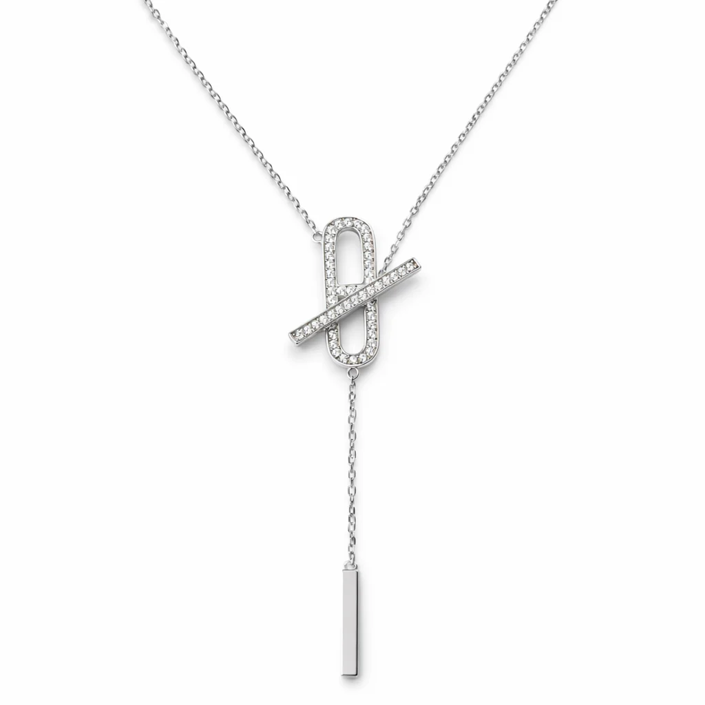 925 Sterling Silver Necklace with Cubic Zirconia