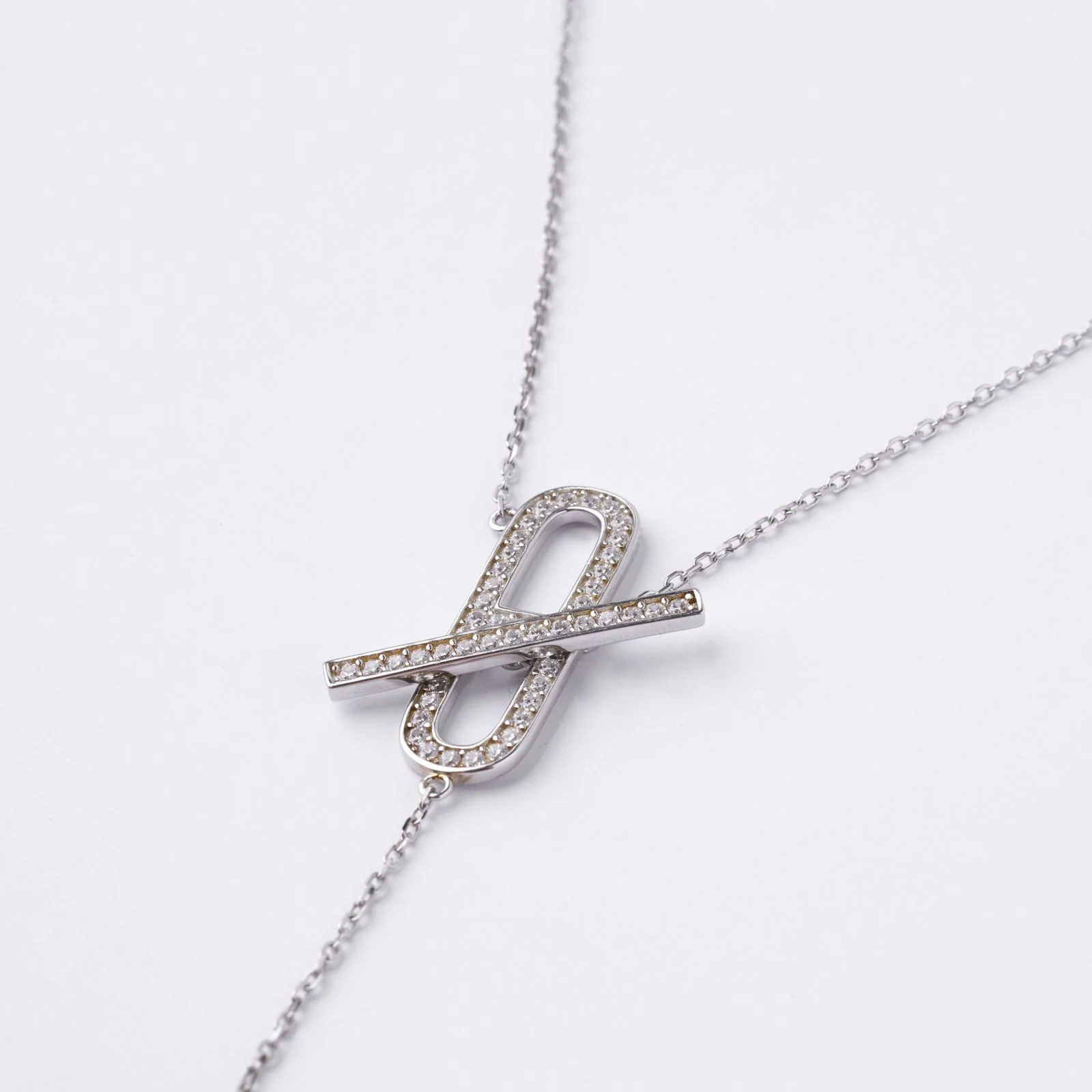 925 Sterling Silver Necklace with Cubic Zirconia - Image 3