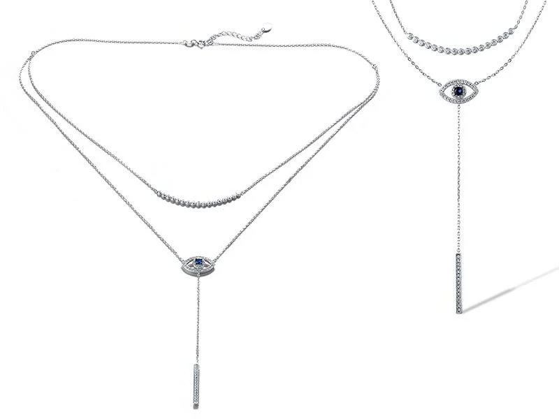 925 Sterling Silver Necklace with Cubic Zirconia - Image 2