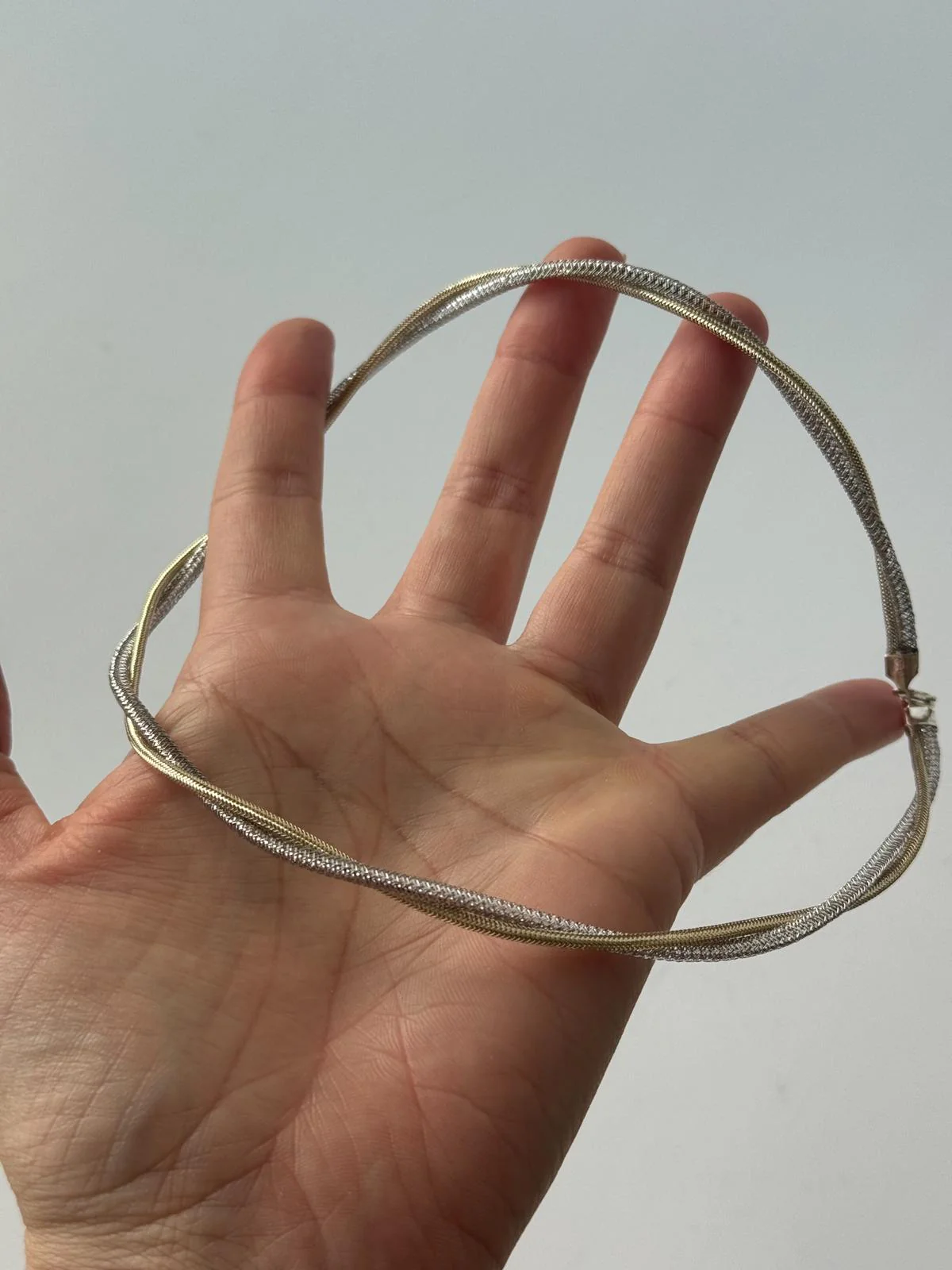 925 Sterling Silver Necklace with Yellow Gold Plating - Image 3