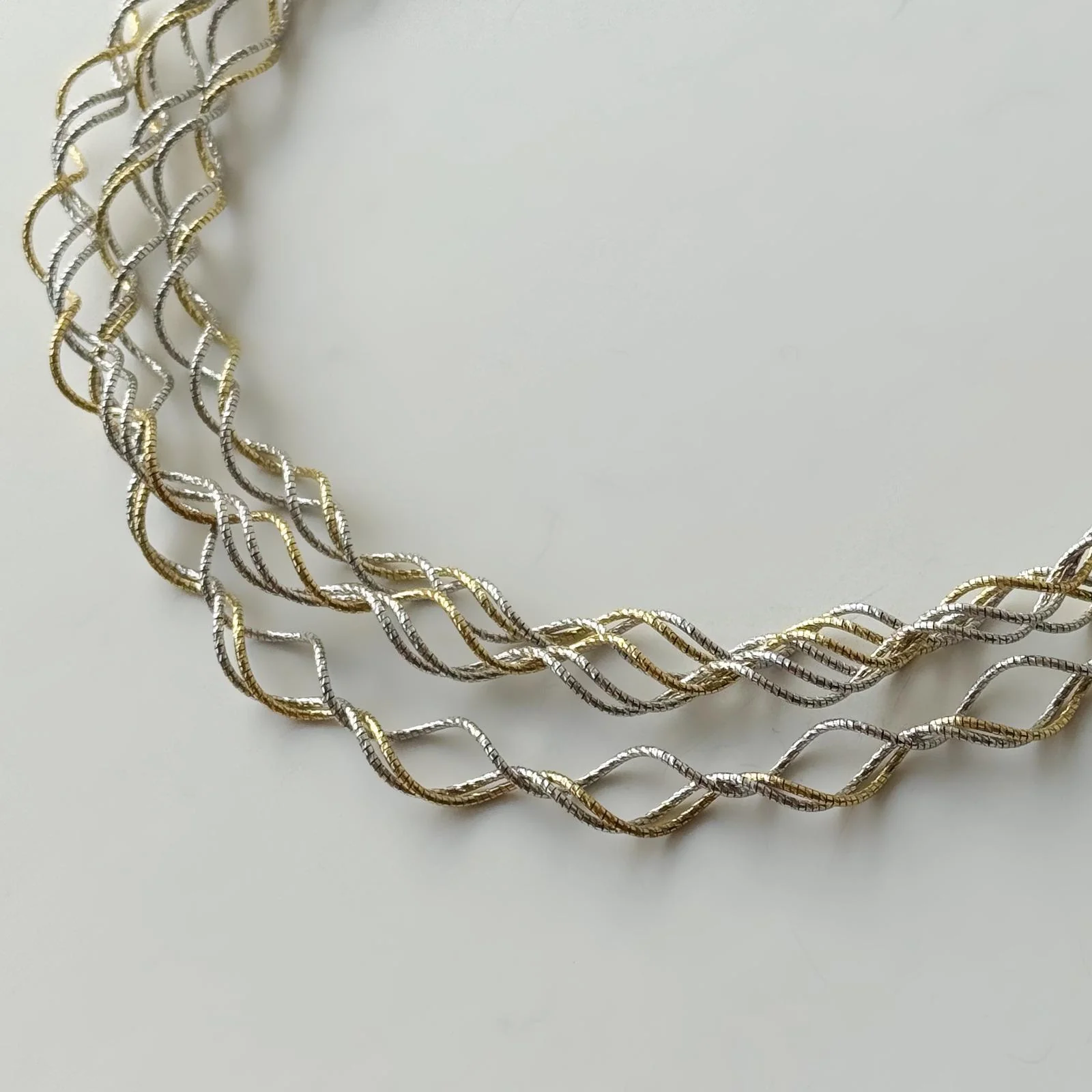 925 Sterling Silver Necklace with Yellow Gold Plating - Image 3