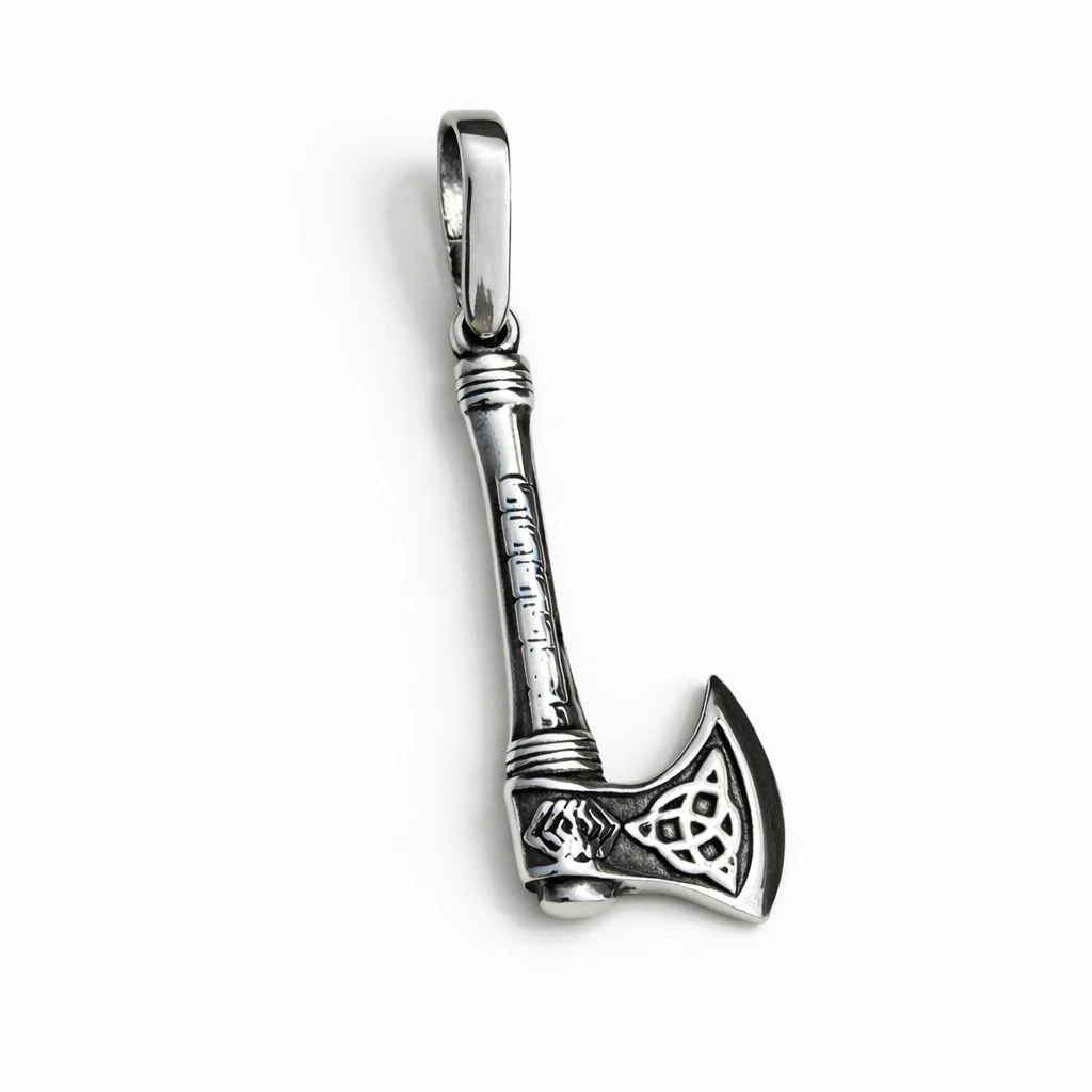 925 Sterling Silver Pendant Scandinavian Battle Axe