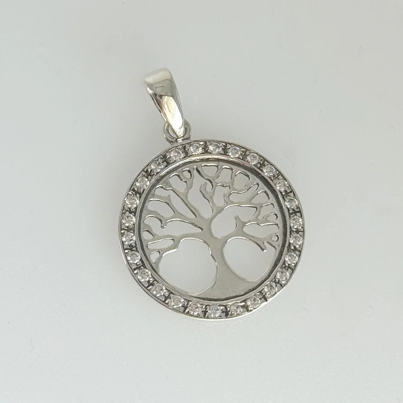 925 Sterling Silver Pendant Tree of Life with Cubic Zirconia