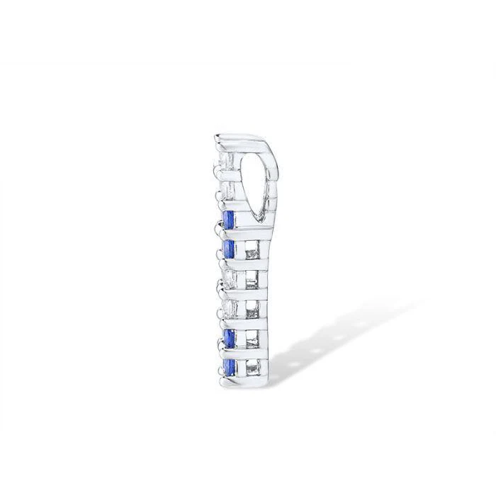 925 Sterling Silver Pendant with Blue Nano Cubic Zirconia and White Cubic Zirconia - Image 2
