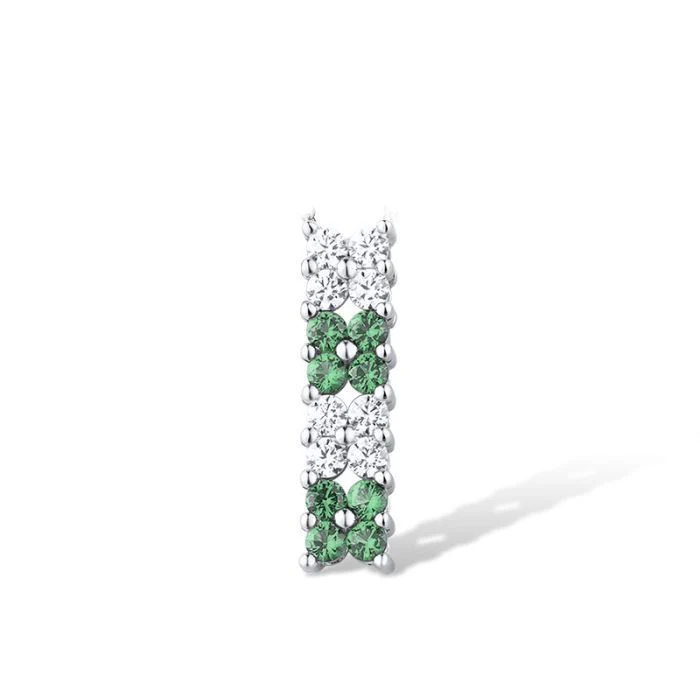 925 Sterling Silver Pendant with Green Spinel and White Cubic Zirconia