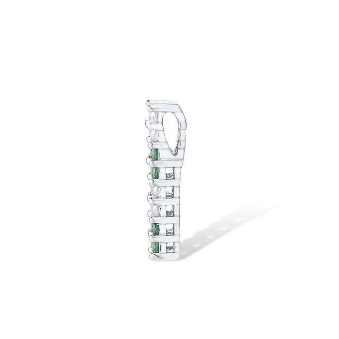 925 Sterling Silver Pendant with Green Spinel and White Cubic Zirconia - Image 2
