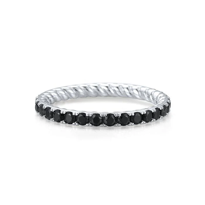 925 Sterling Silver Ring with Black Spinel - Image 2